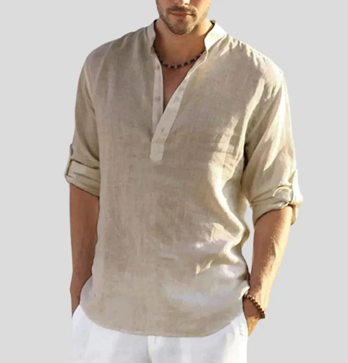 Men's Stretch Dress Shirt – Loose Fit, Long Sleeve, 7 Colors | S–3XL
