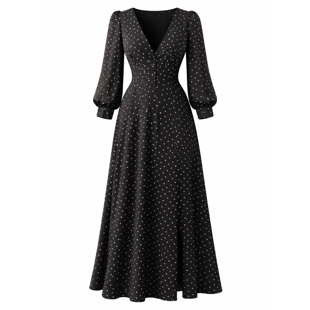 Polka Dot Dress | Women's Elegant, Classic Style | Flowing Fit