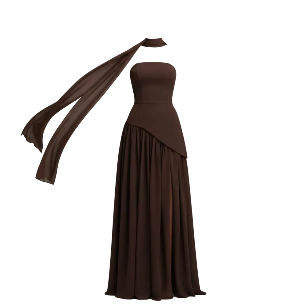 Maxi Dress | Satin, Evening Gown | Deep Bordeaux