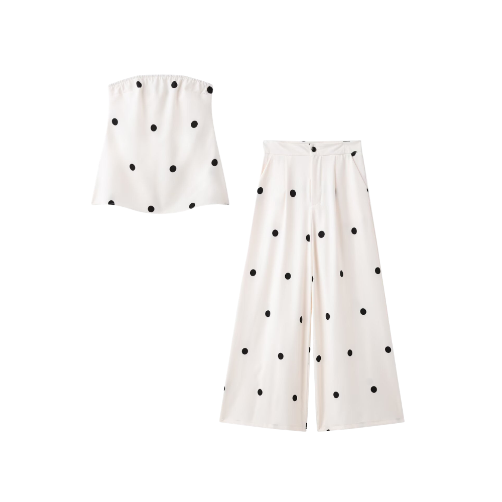 Two-Piece Outfits | Women's Polka Dot Set | Stylish Matching Outfits