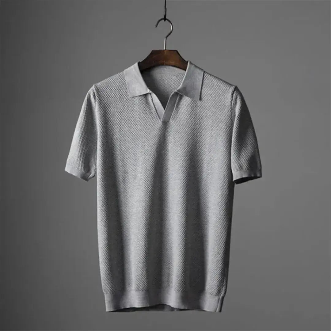 Men's knitted polo shirt | Peru cotton, breathable | Short-sleeved premium model