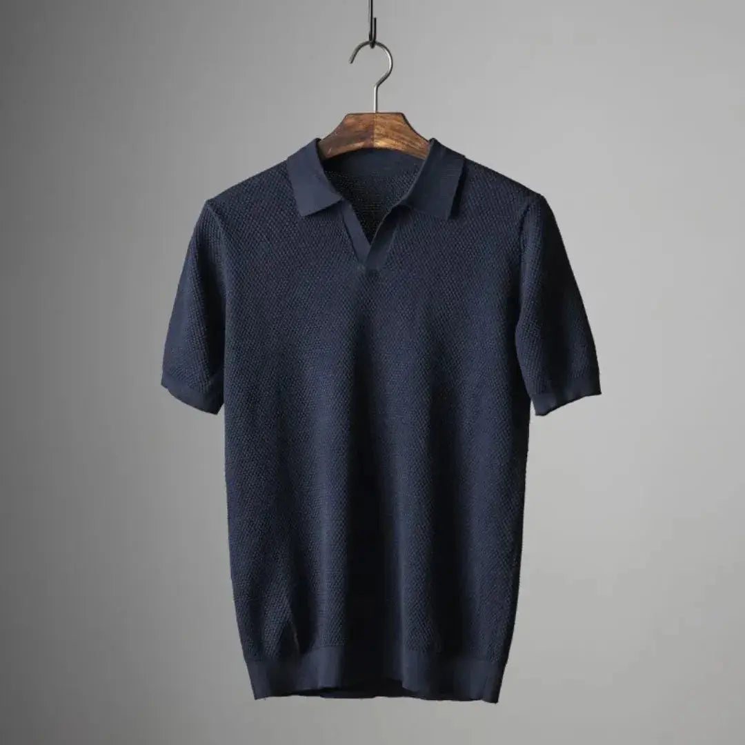 Men's knitted polo shirt | Peru cotton, breathable | Short-sleeved premium model