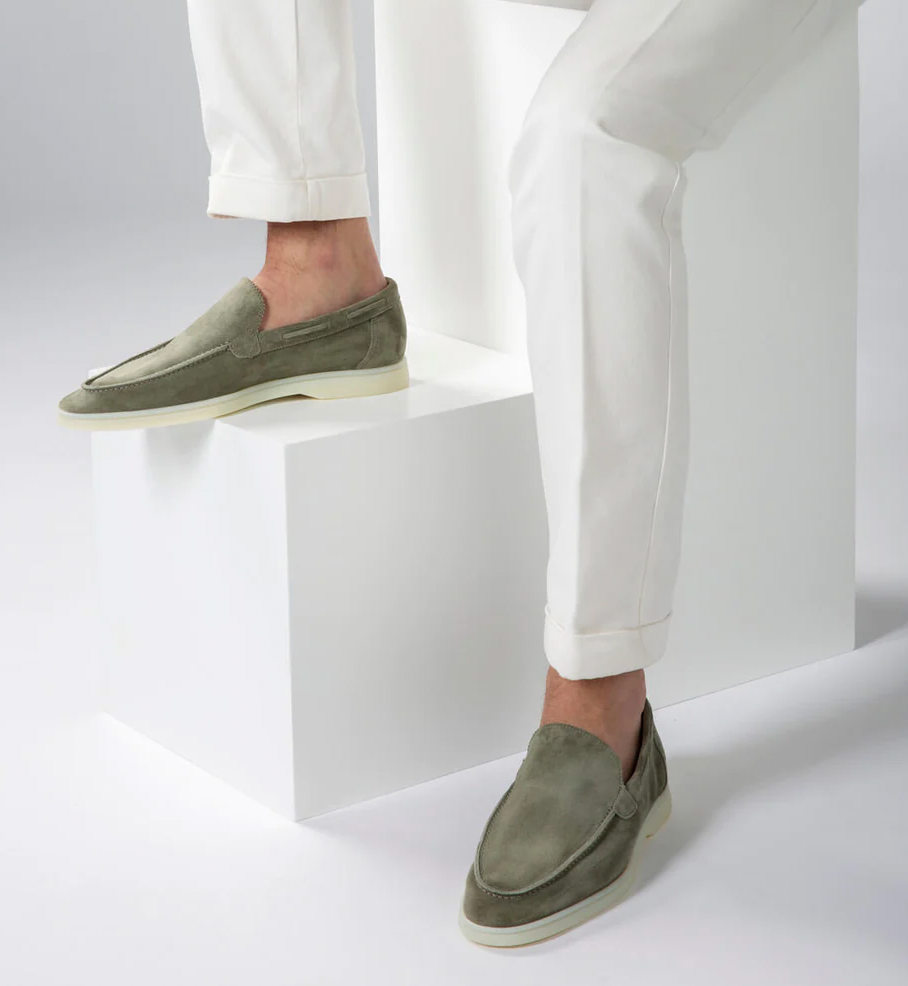 Men's leather loafers | Slip-on, suede | Comfortable