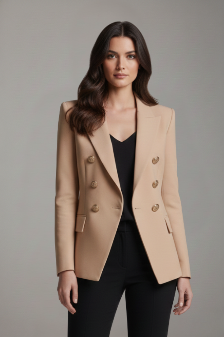 Women's Blazer | Double-breasted, Gold Buttons | Elegant Jacket Coat