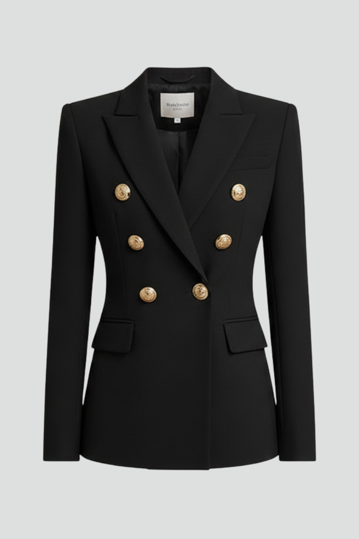 Women's Blazer | Double-breasted, Gold Buttons | Elegant Jacket Coat