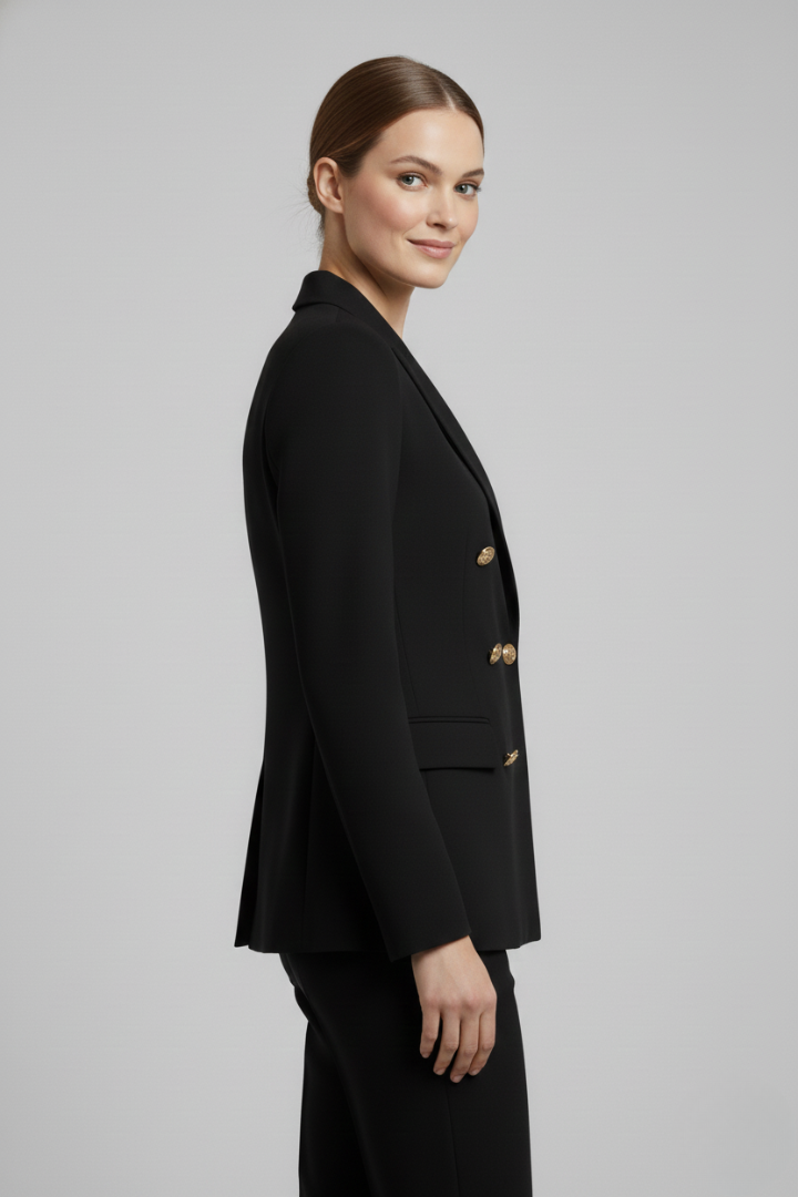Women's Blazer | Double-breasted, Gold Buttons | Elegant Jacket Coat