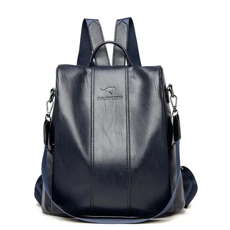 Women's leather backpack bag | PU leather, secure closure | Soft shoulder straps