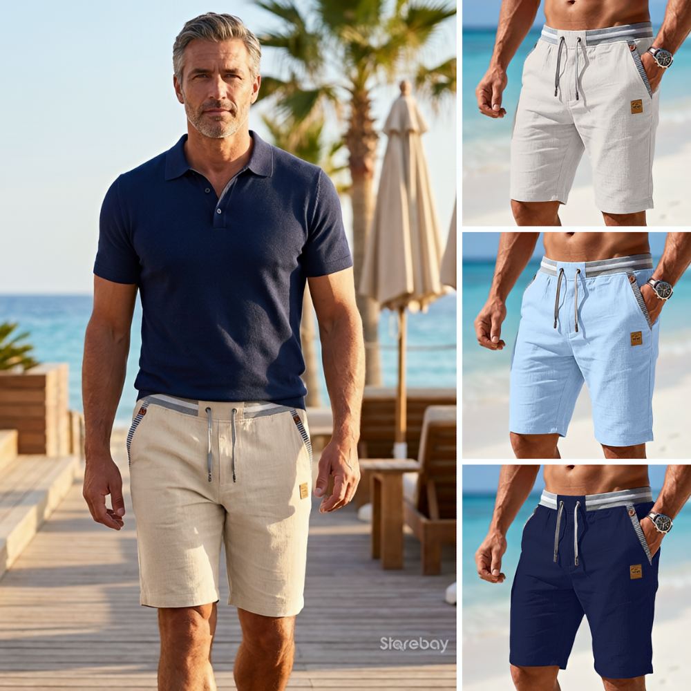 Men's Breathable Shorts – Lightweight Summer Shorts with Elastic Waistband and Pockets