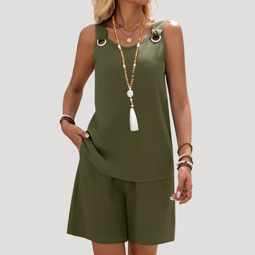 Women's Shorts Set | Ring Details | Two-Piece