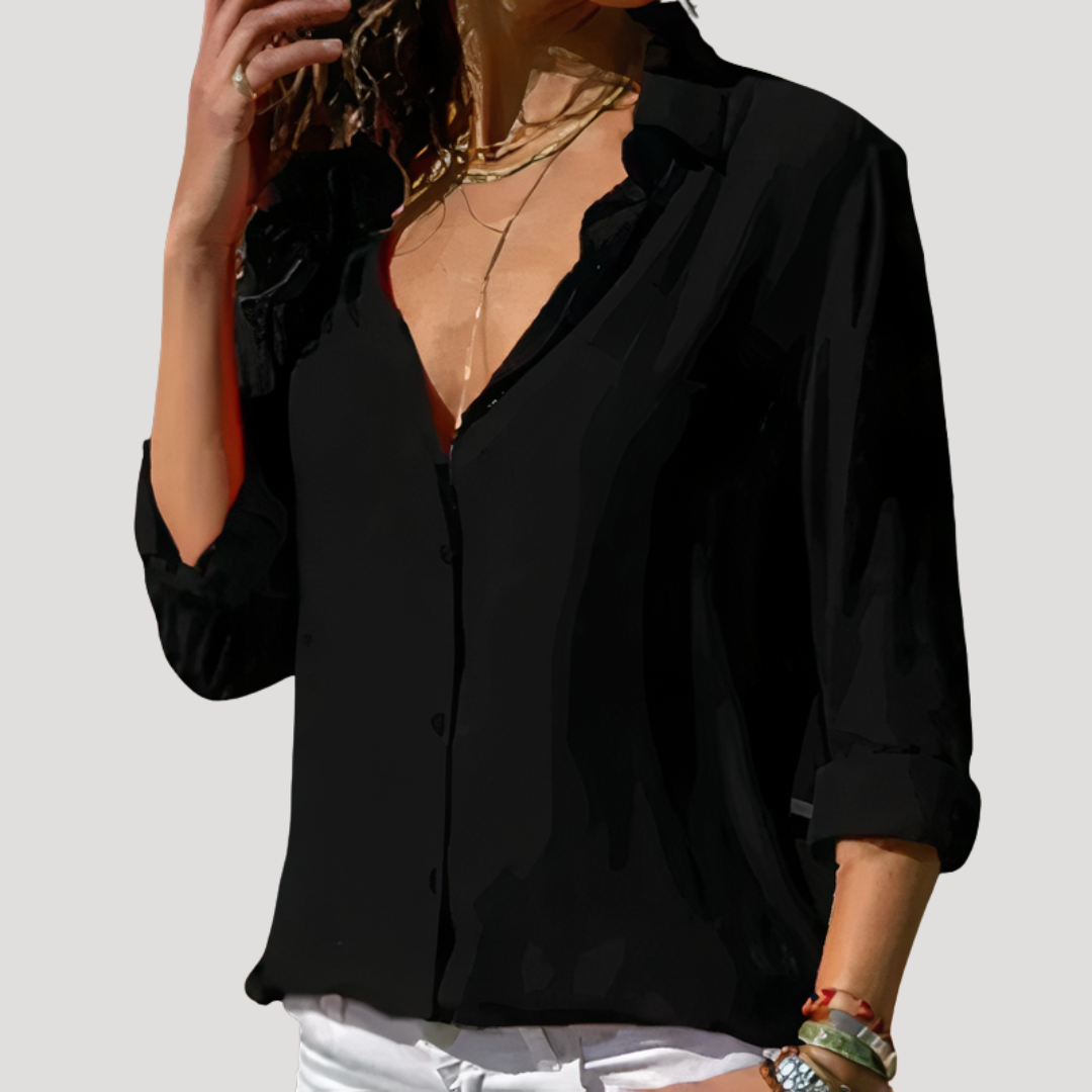 Women's shirt blouse | Long sleeves, button-up | Multicolored