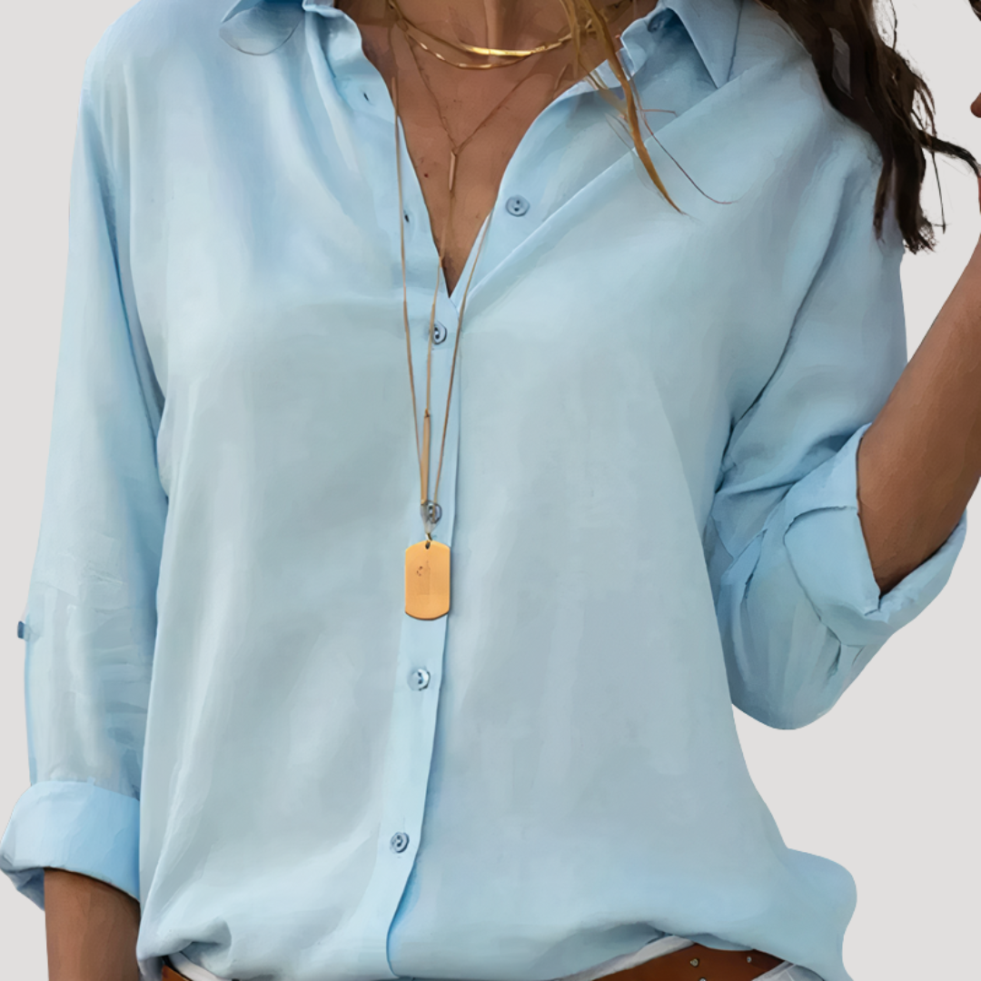 Women's shirt blouse | Long sleeves, button-up | Multicolored