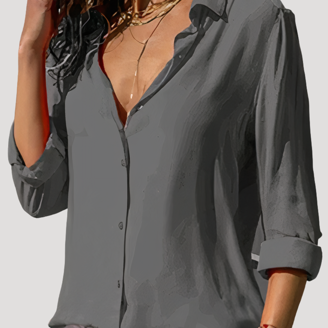 Women's shirt blouse | Long sleeves, button-up | Multicolored