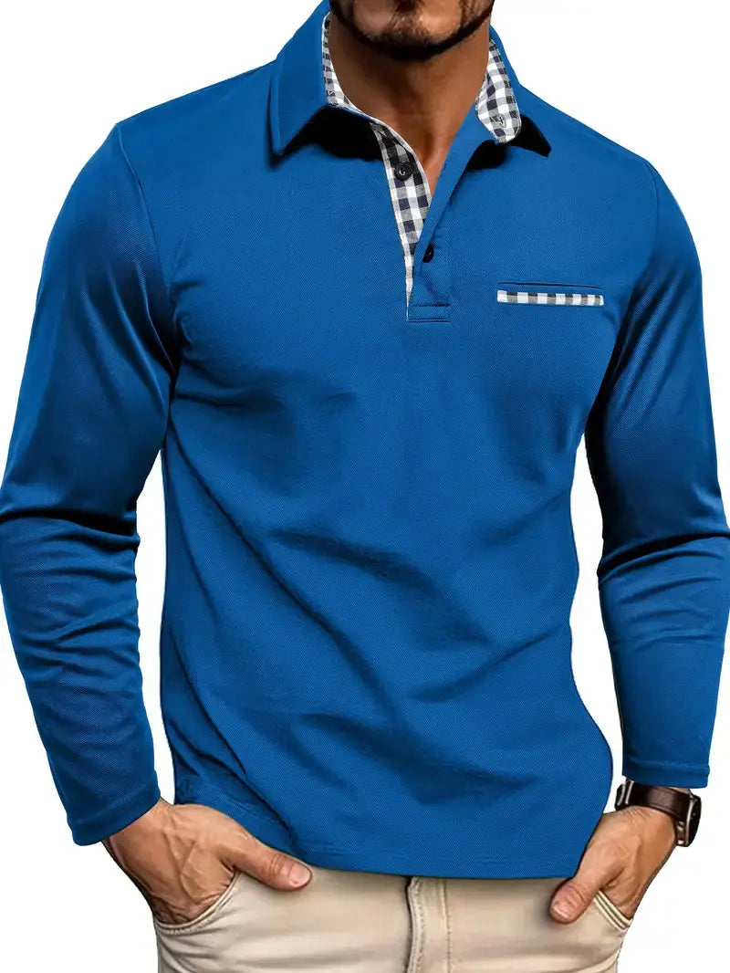Men's Polo Long Sleeve | Zip Modern Casual