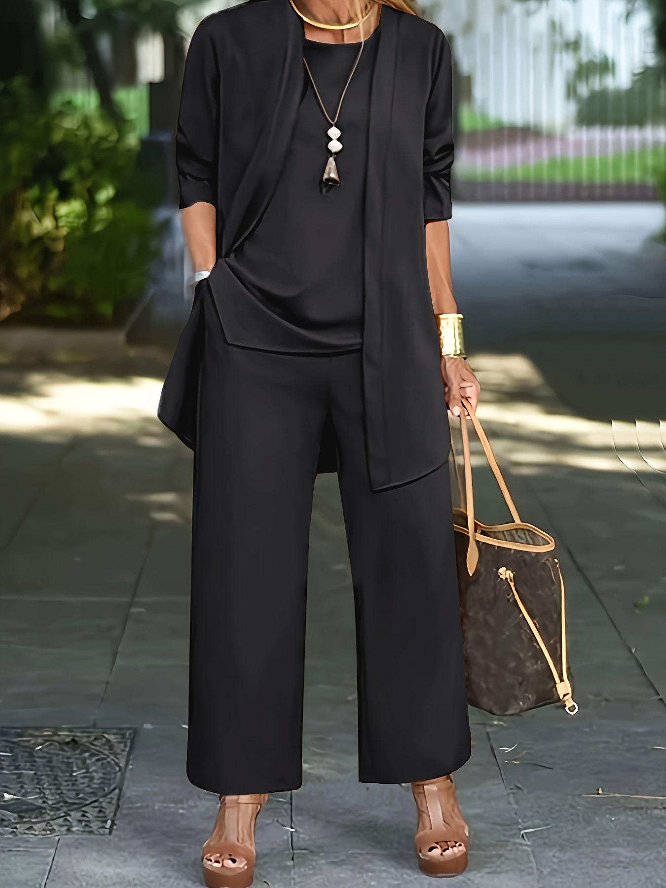 Women's Complete Three-Piece Blazer Pants Shirt