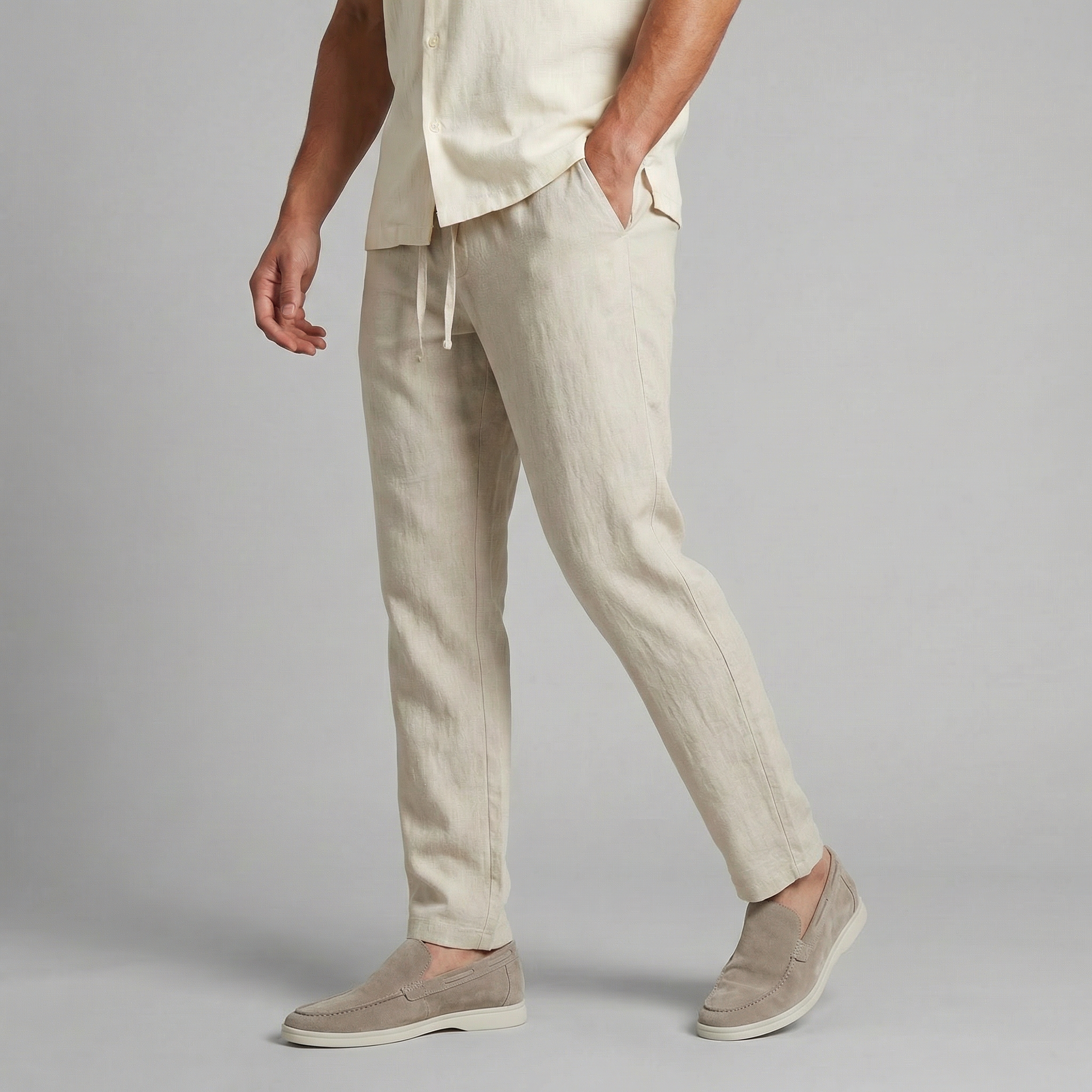Men's wide pants | Summer, breathable linen