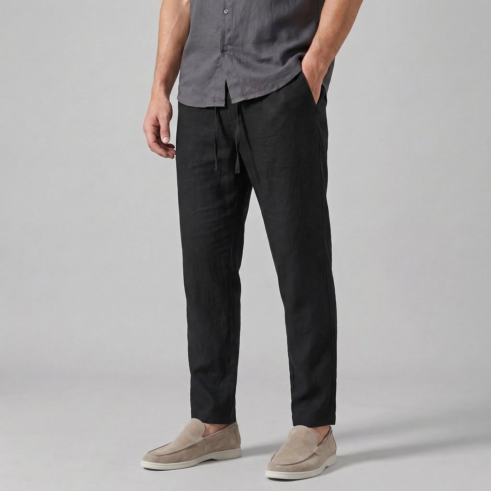 Men's wide pants | Summer, breathable linen