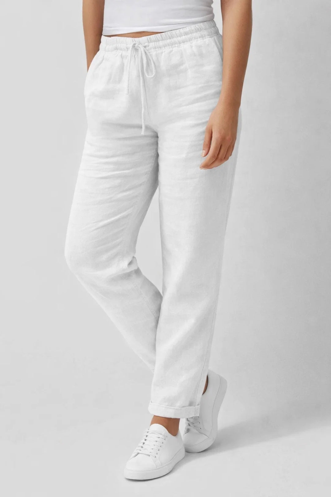 Women's pants | Straight leg, drawstring | Summer casual