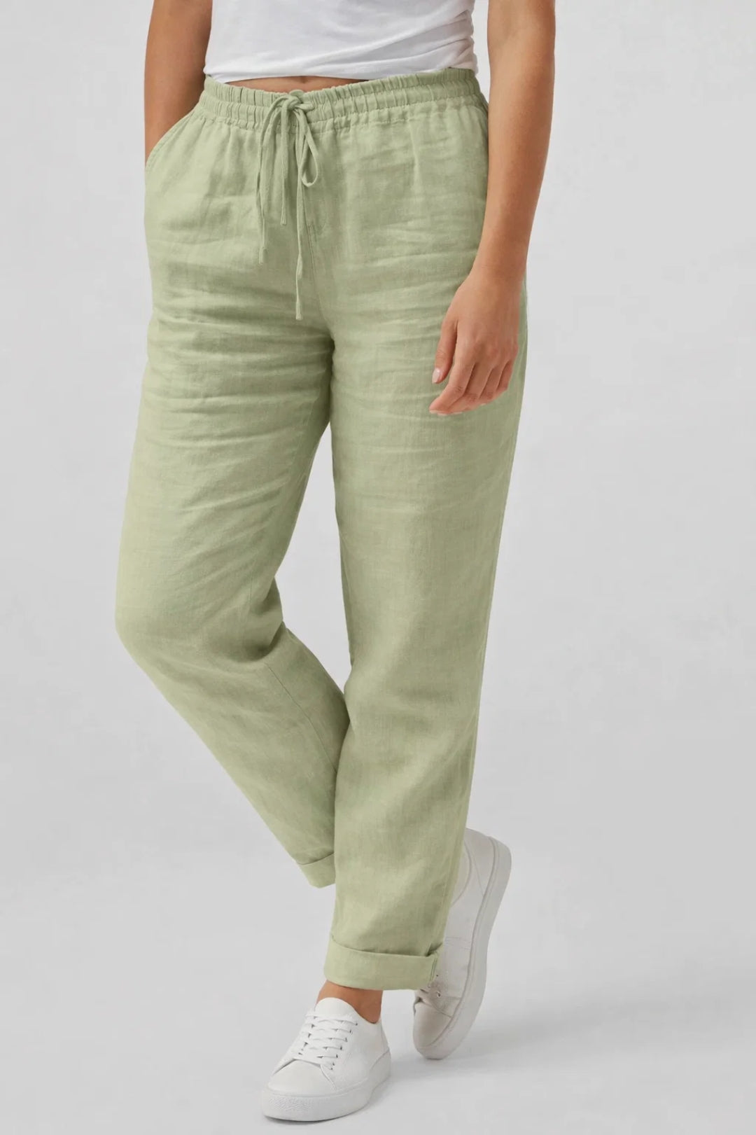 Women's pants | Straight leg, drawstring | Summer casual