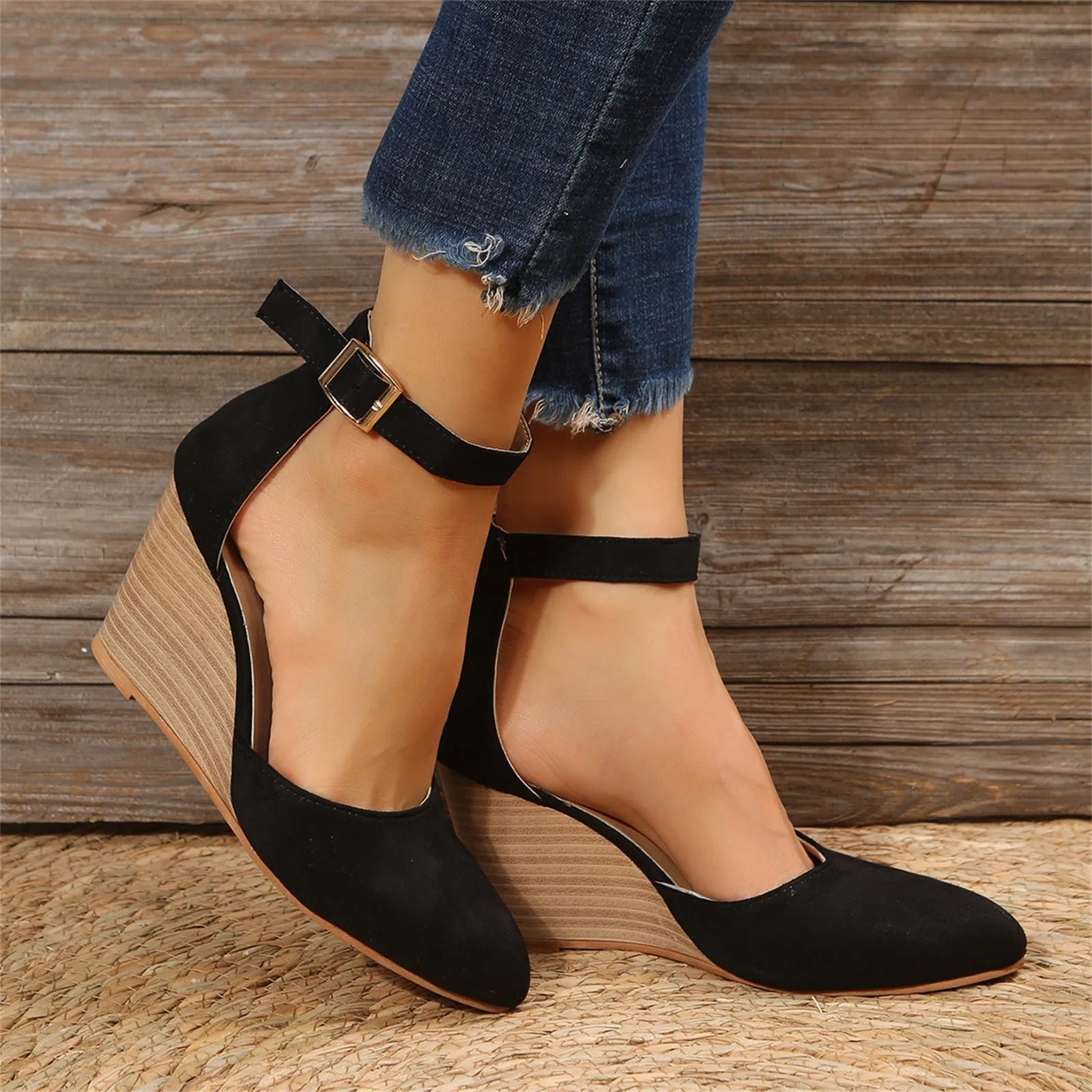 Women's Elevated High Heels | Closed Toe Suede | Matte Finish