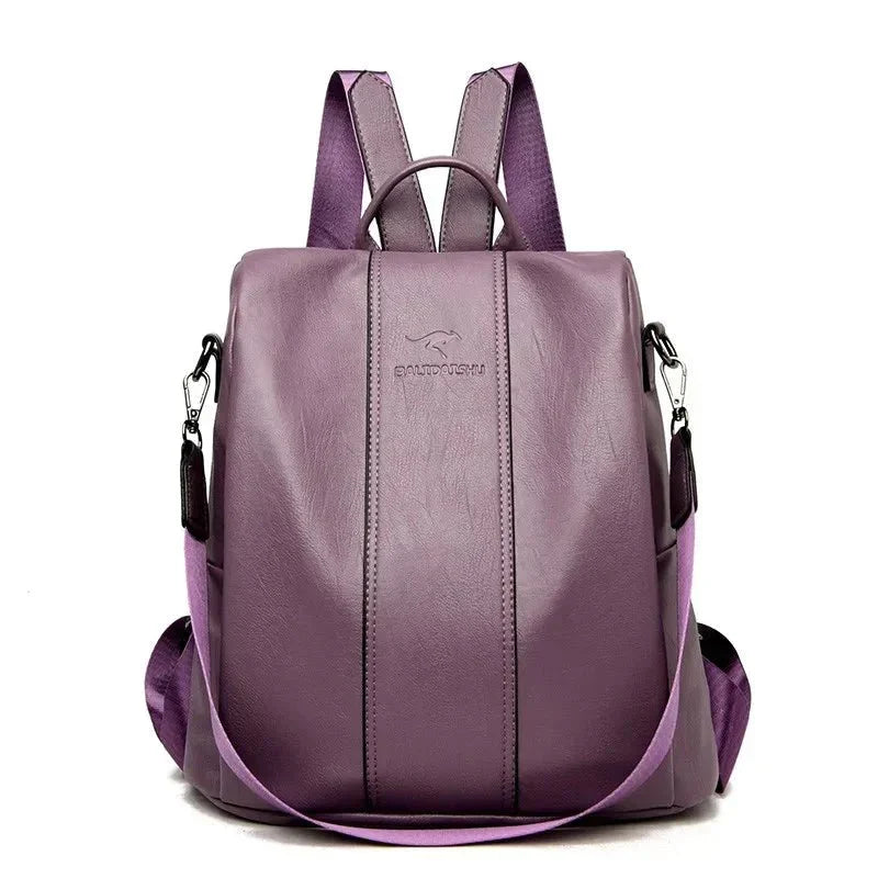 Women's leather backpack bag | PU leather, secure closure | Soft shoulder straps