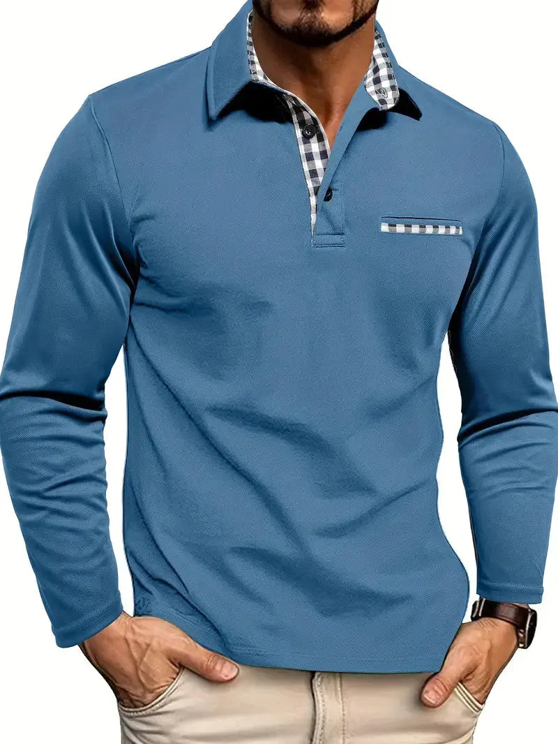 Men's Polo Long Sleeve | Zip Modern Casual