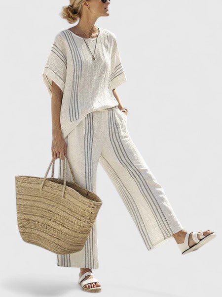 Women's Linen Blend Loungewear Set | Loose Fit, Summer Style