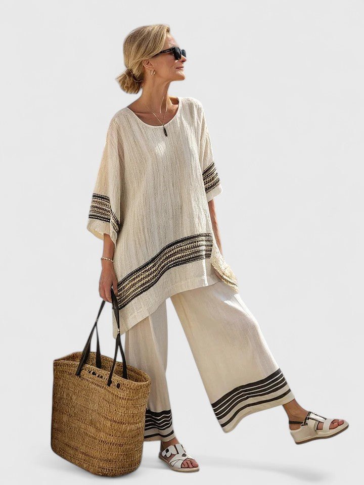 Women's Linen Blend Loungewear Set | Loose Fit, Summer Style