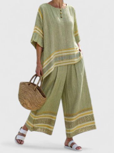 Women's Linen Blend Loungewear Set | Loose Fit, Summer Style