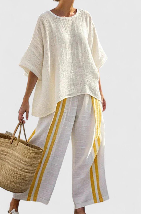 Women's Linen Blend Loungewear Set | Loose Fit, Summer Style
