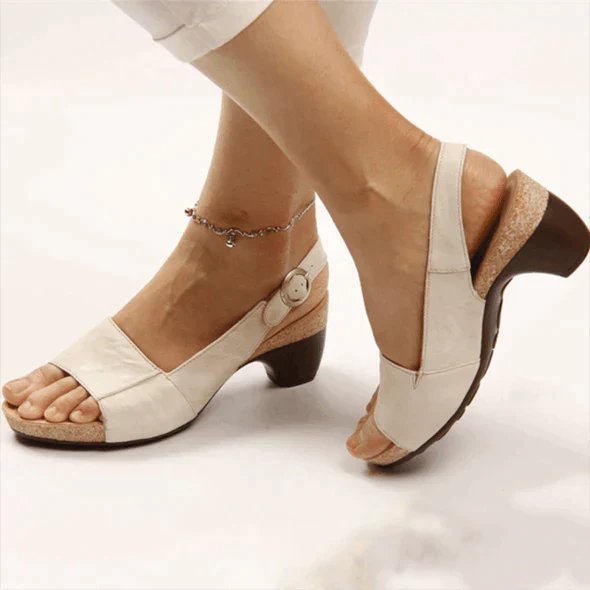 Women's block heel sandals | Adjustable ankle strap | Comfortable