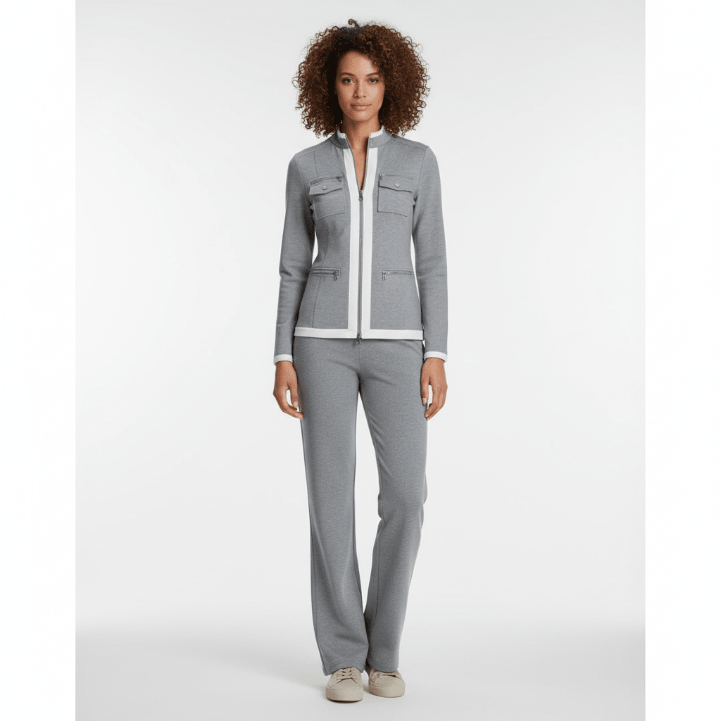 Women's Running Suit Set | Zip-Up Jacket | Home Workouts