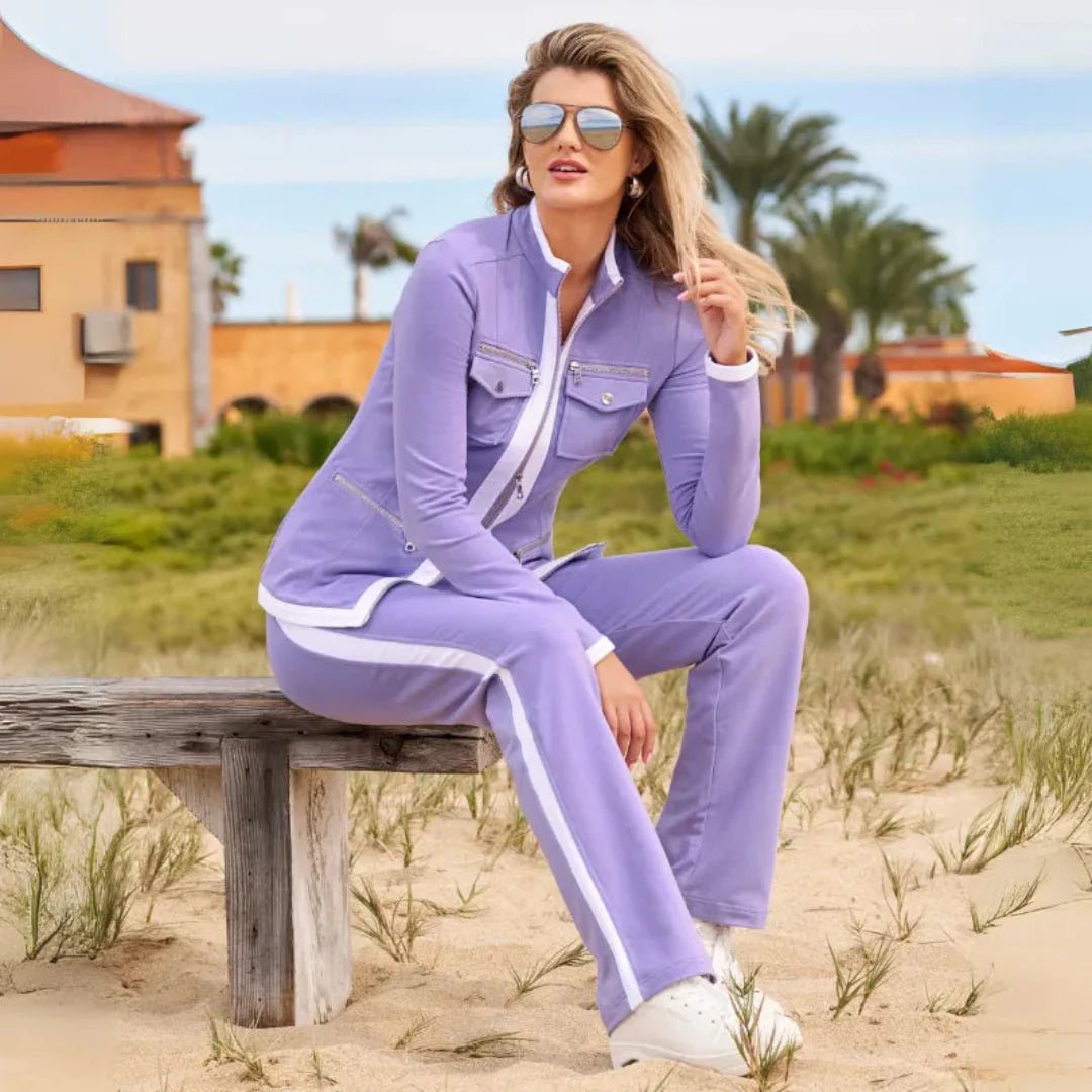 Women's Running Suit Set | Zip-Up Jacket | Home Workouts