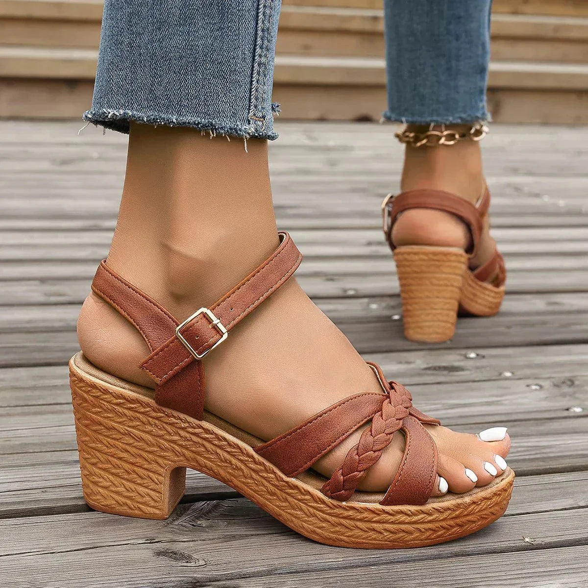 Women's Orthopedic Sandals | Block Heel, Adjustable | Support