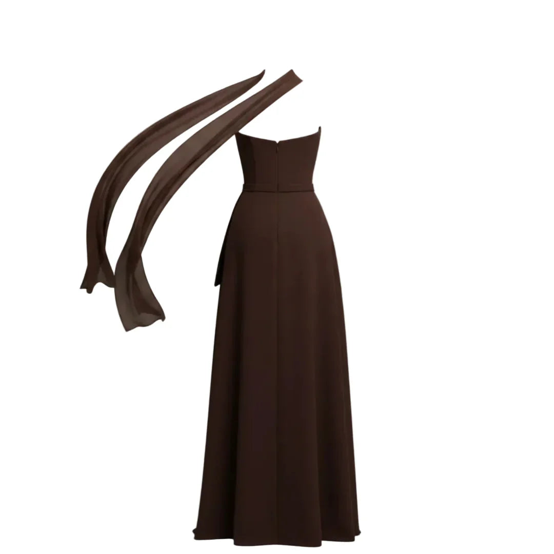 Maxi Dress | Satin, Evening Gown | Deep Bordeaux