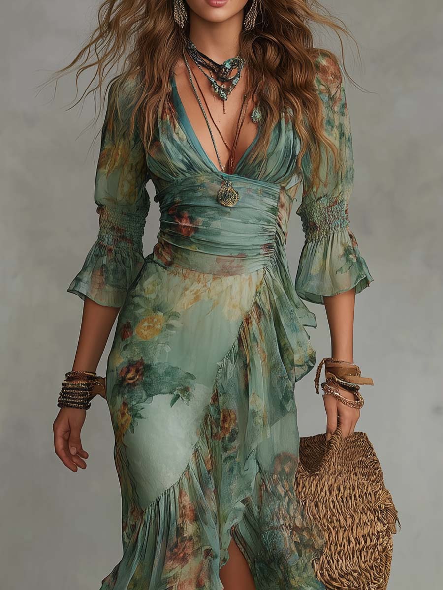 Wrap Dress in Sage