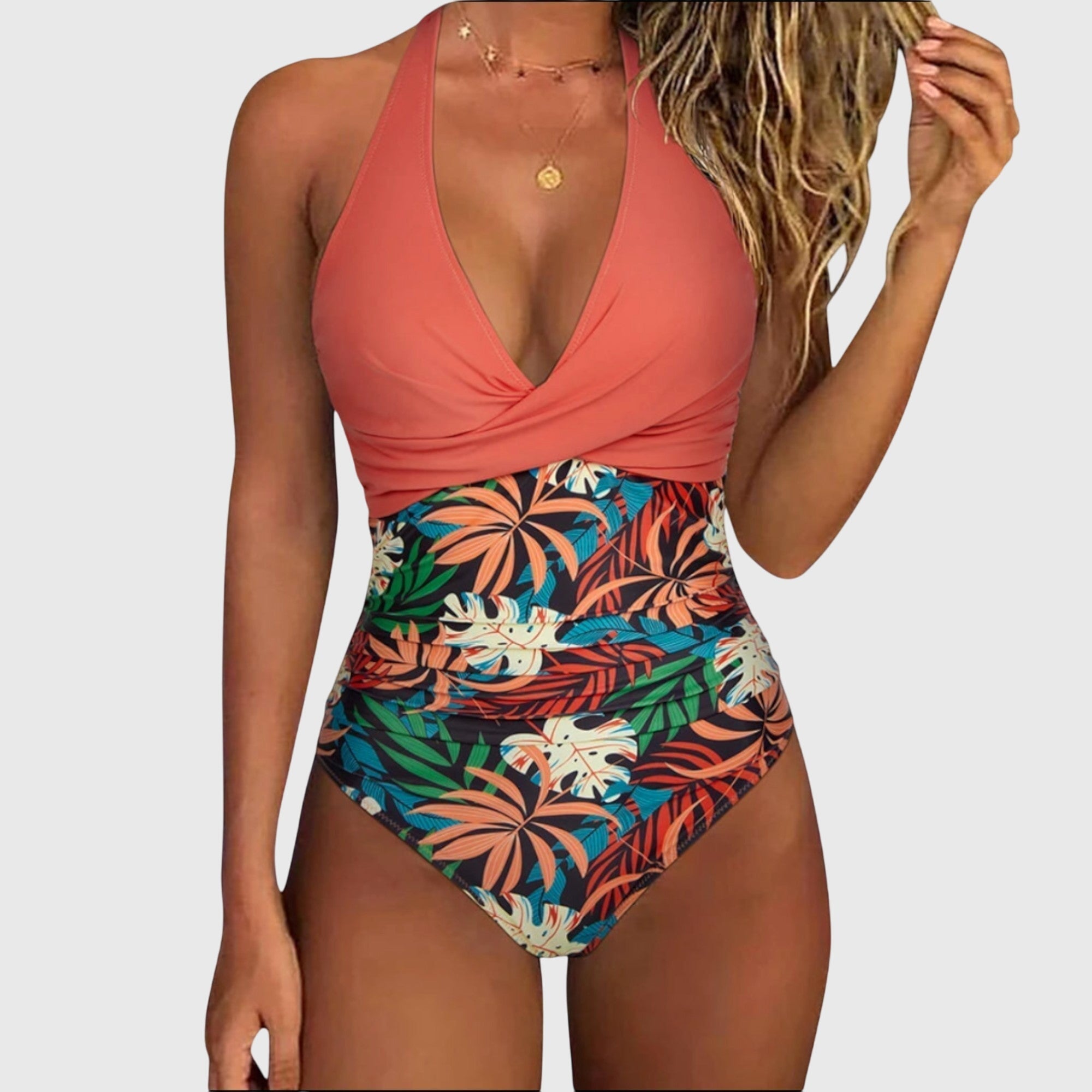 Women's Swimsuit | V-Neckline, Shaping | Floral Print, Halterneck