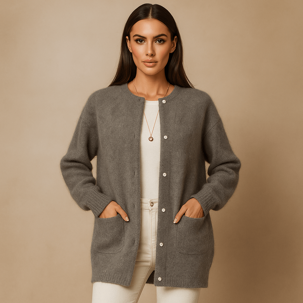 Women's Oversized Cardigan with Pockets, Comfortable