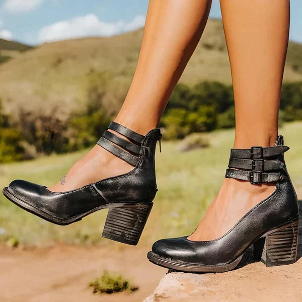 Fashion Shoe - Leather - Ankle Strap
