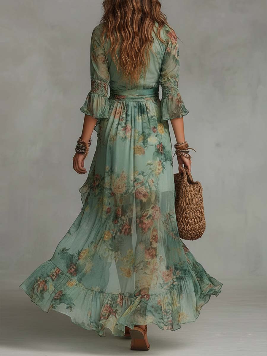 Wrap Dress in Sage