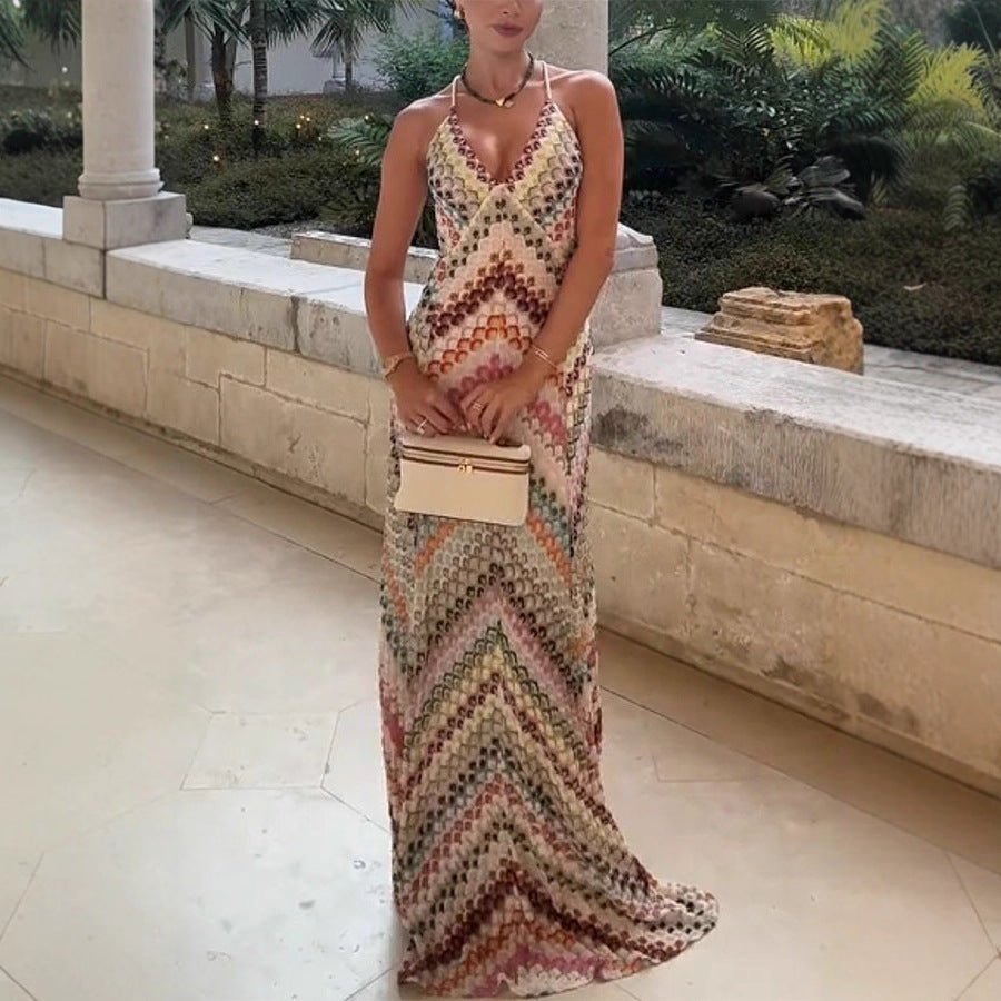 Maxi Dress | Graphic Pattern, Shaping | Women's Long Dress