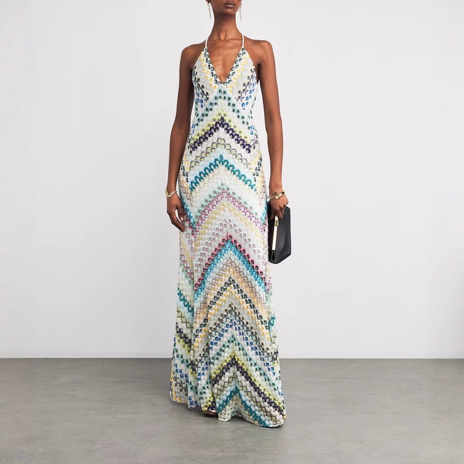 Maxi Dress | Graphic Pattern, Shaping | Women's Long Dress