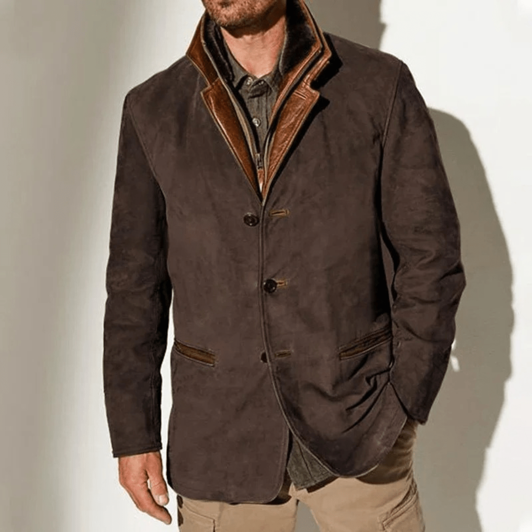 Men's button-up winter jacket - vintage style