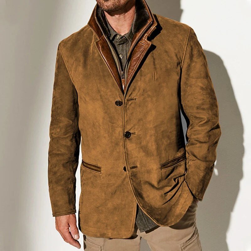 Men's button-up winter jacket - vintage style