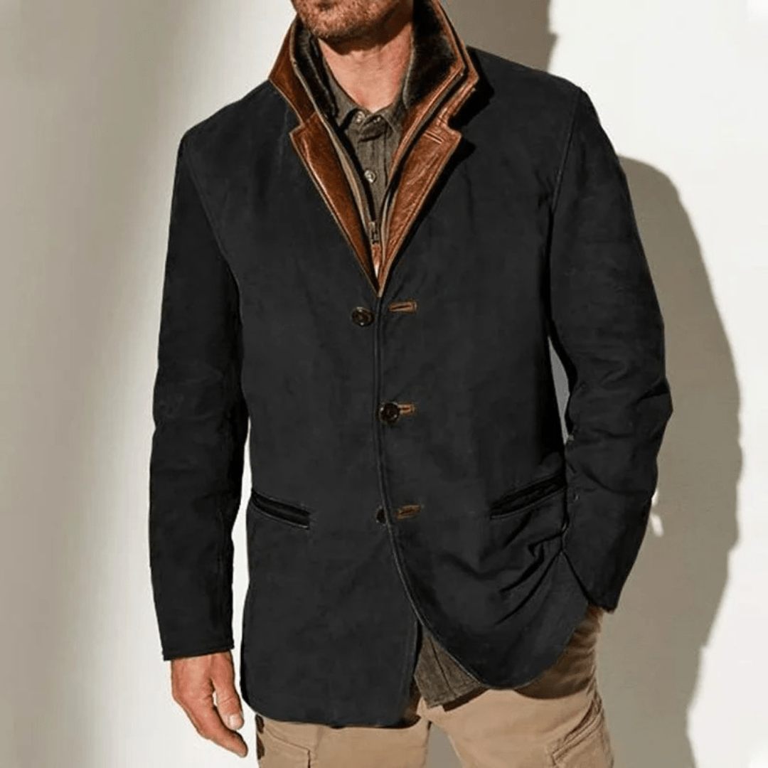 Men's button-up winter jacket - vintage style