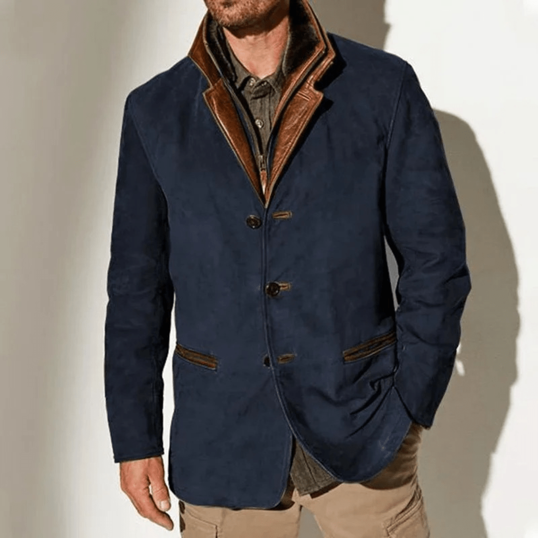 Men's button-up winter jacket - vintage style