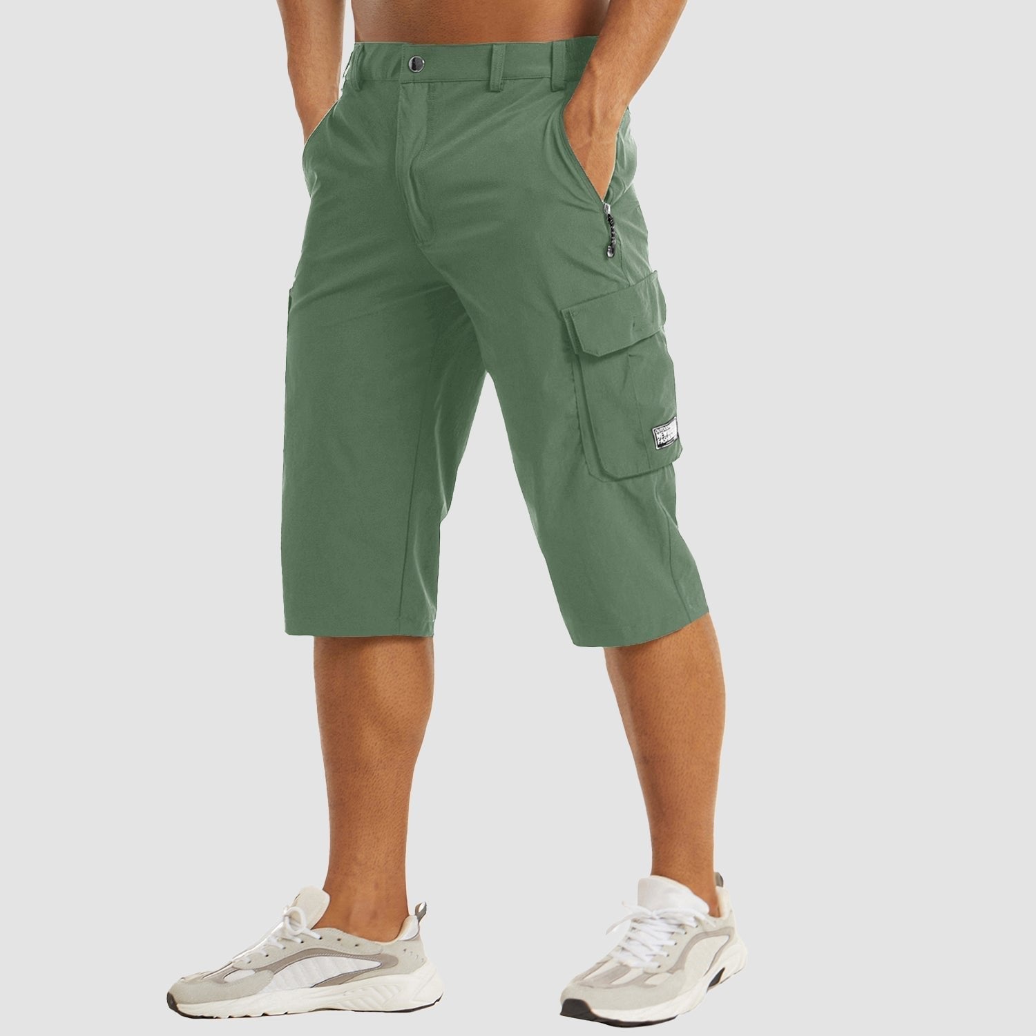 Men's knee-length cargo shorts | with side pockets