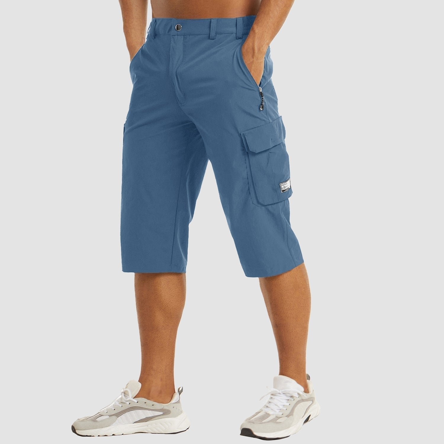 Men's knee-length cargo shorts | with side pockets