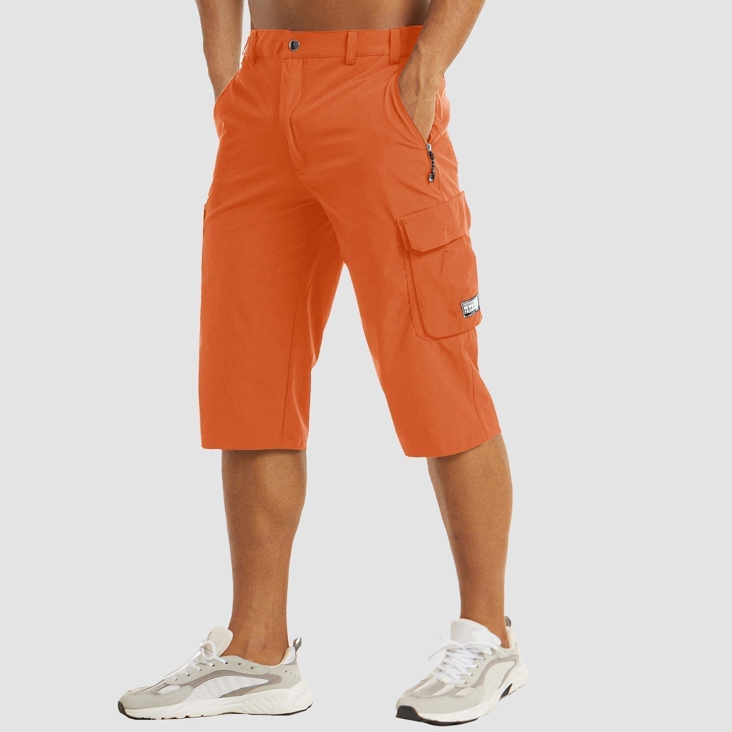Men's knee-length cargo shorts | with side pockets