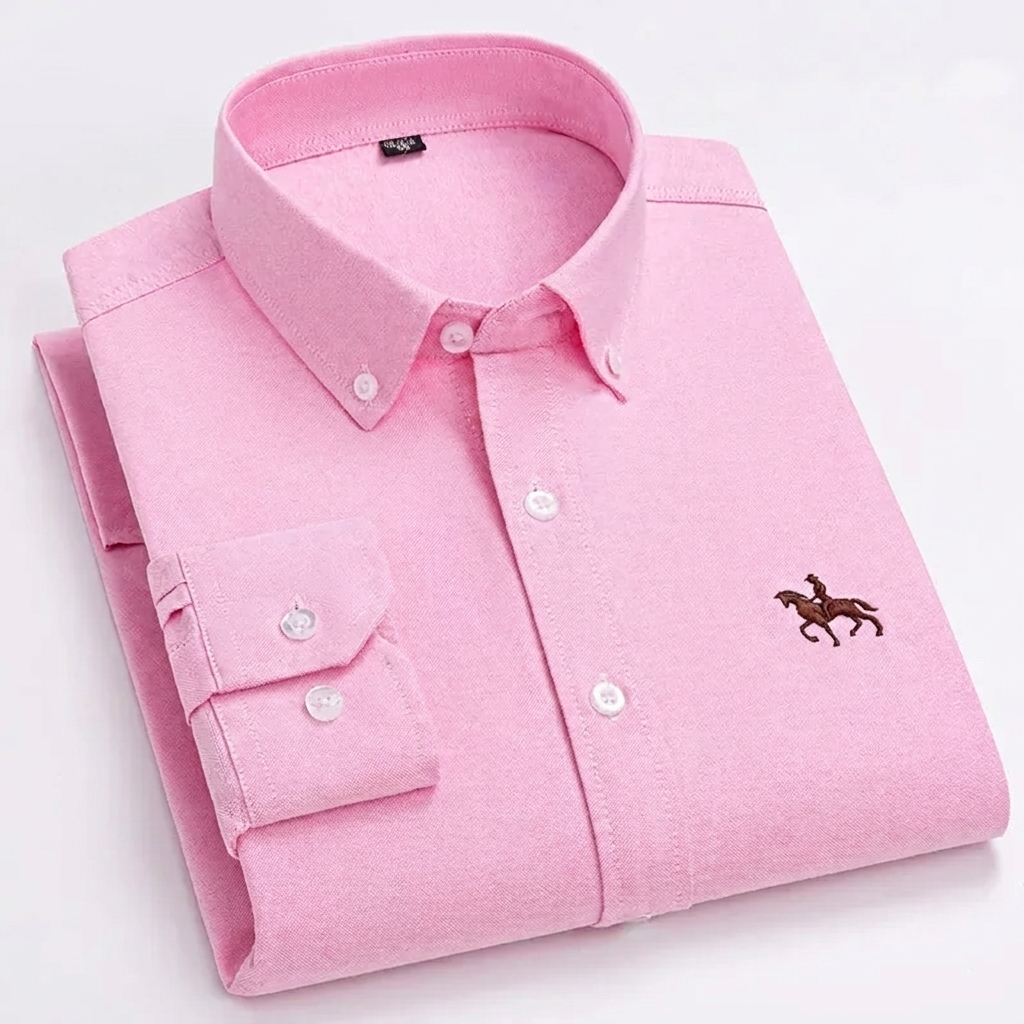 Men's Shirt | Cotton Oxford, Horse Embroidery