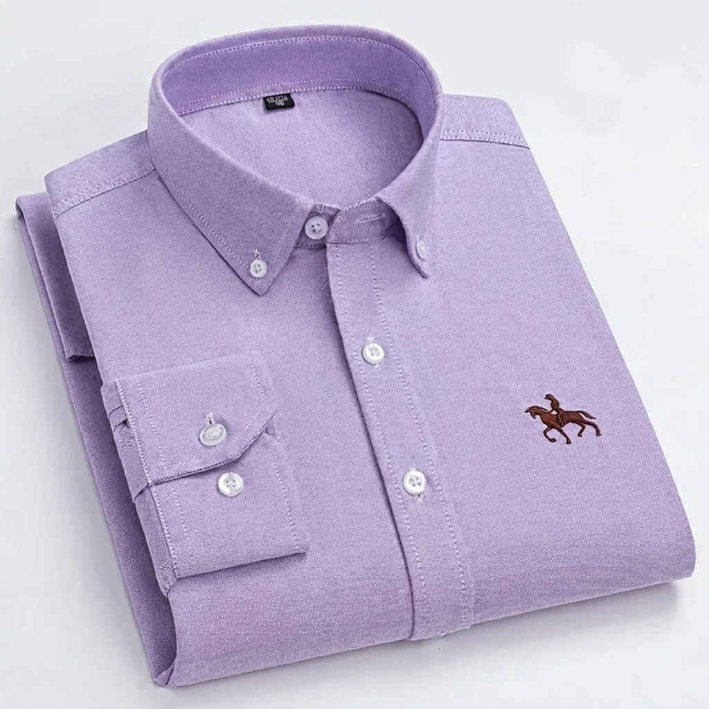 Men's Shirt | Cotton Oxford, Horse Embroidery